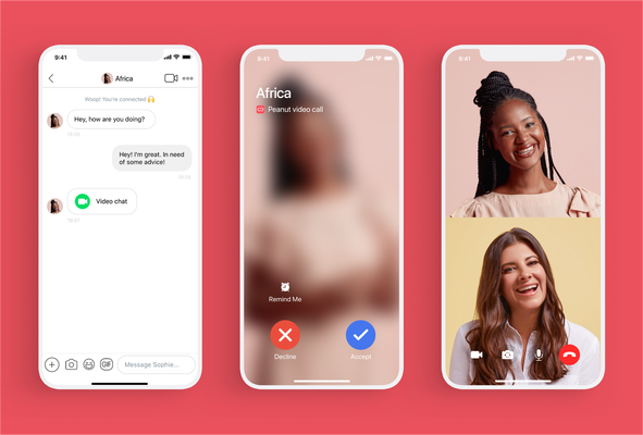 La aplicación de redes sociales para mujeres, Peanut, está lanzando video chat