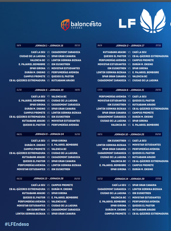 Calendario de la Liga Femenina Endesa 2020-21