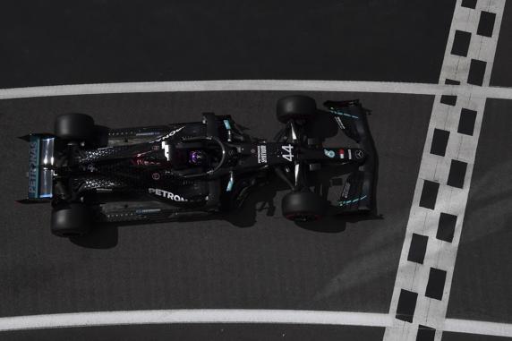 Lewis Hamilton, en la clasificación del GP de Gran Bretaña de F1 2020