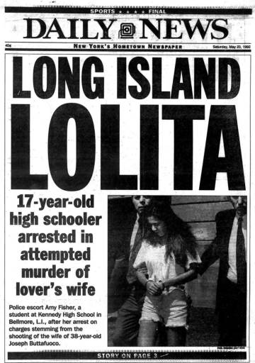 La portada del New York Daily News que rebautizó a Amy Fisher como "la Lolita de Long Island".