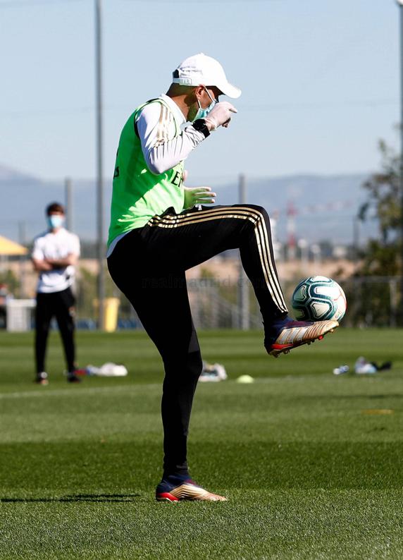 Zidane, durante el entrenamiento de este miércoles