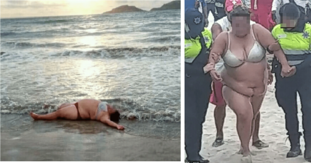 Mujer ebria se queda dormida a la orilla de la playa…Ahogada pero de borracha (VIDEO)