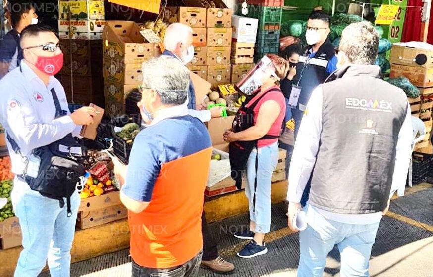 Supervisan medidas sanitarias en Central de Abastos de Ecatepec