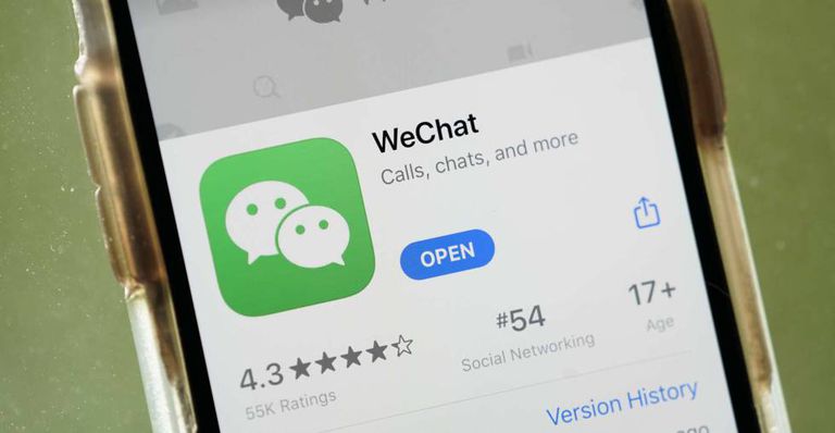 WeChat, en la tienda de aplicaciones de Apple.