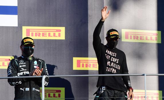 Hamilton, en lo más alto del podio del GP de la Toscana de F1 2020