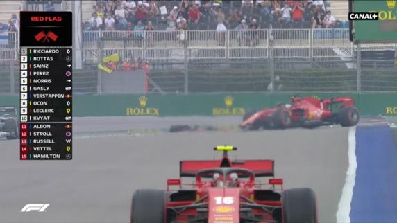 Vettel sufrió un accidente en la clasificación del GP de Rusia de F1 2020