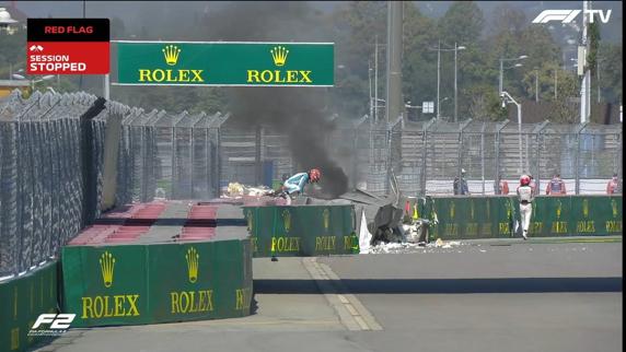 Accidente entre Aitken y Ghiotto en el GP de Rusia de Fórmula 2
