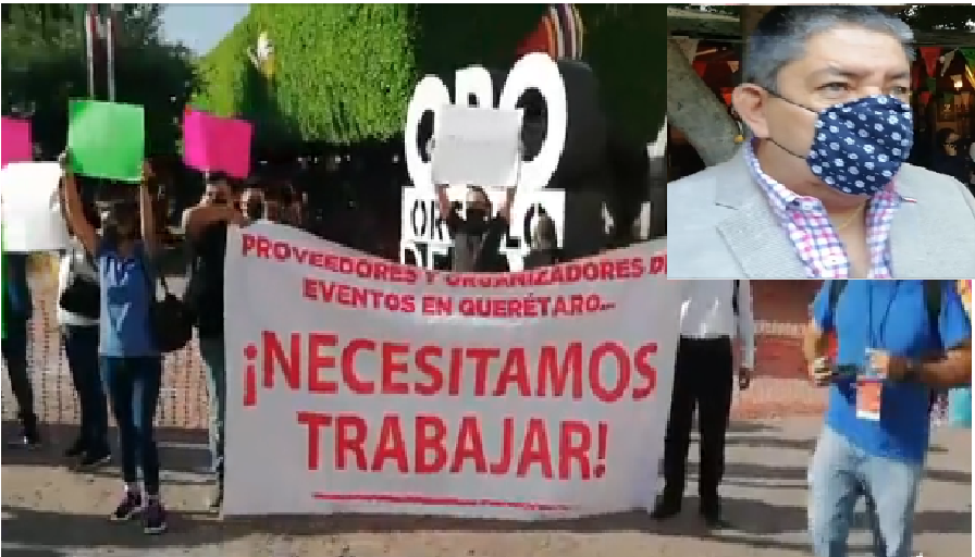 Dueños y empleados de bares y cantinas en Querétaro, salen a la calle a protestar, piden reapertura