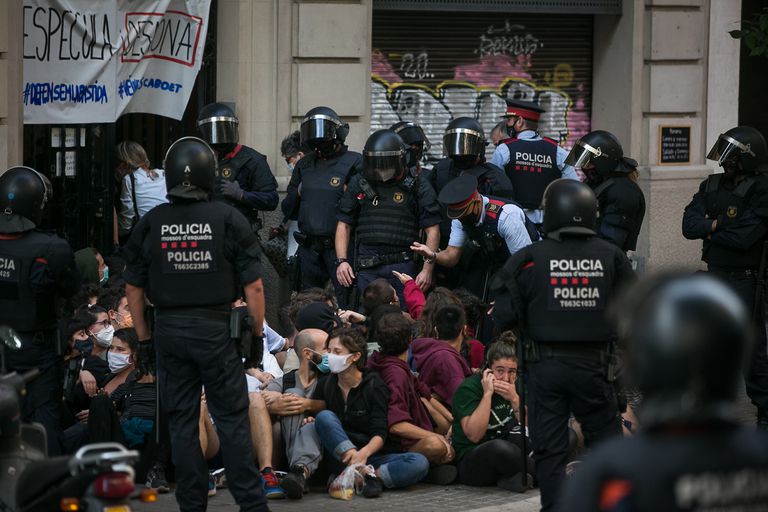Protesta contra un desahucio en Barcelona, el pasado 22 de septiembre.