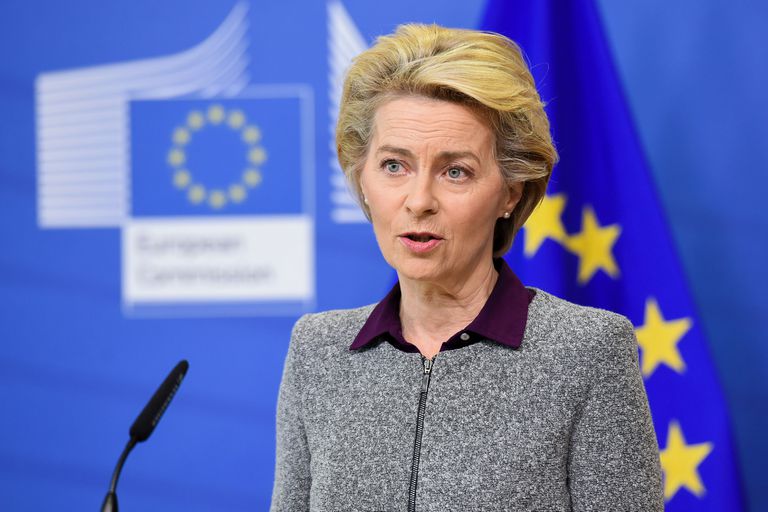 La presidenta de la Comisión Europea, Ursula von der Leyen, en una comparecencia la semana pasada en Bruselas.