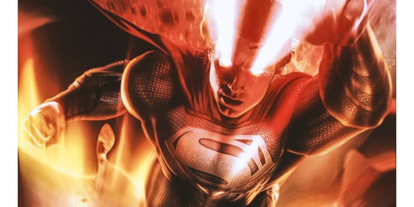 Póster Black Suit Superman Powers en exhibición en Justice League Snyder Cut Fan