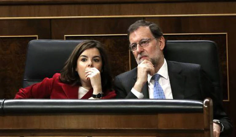 Soraya Sáenz de Santamaría y Mariano Rajoy, en el Congreso de los Diputados en una imagen de archivo.