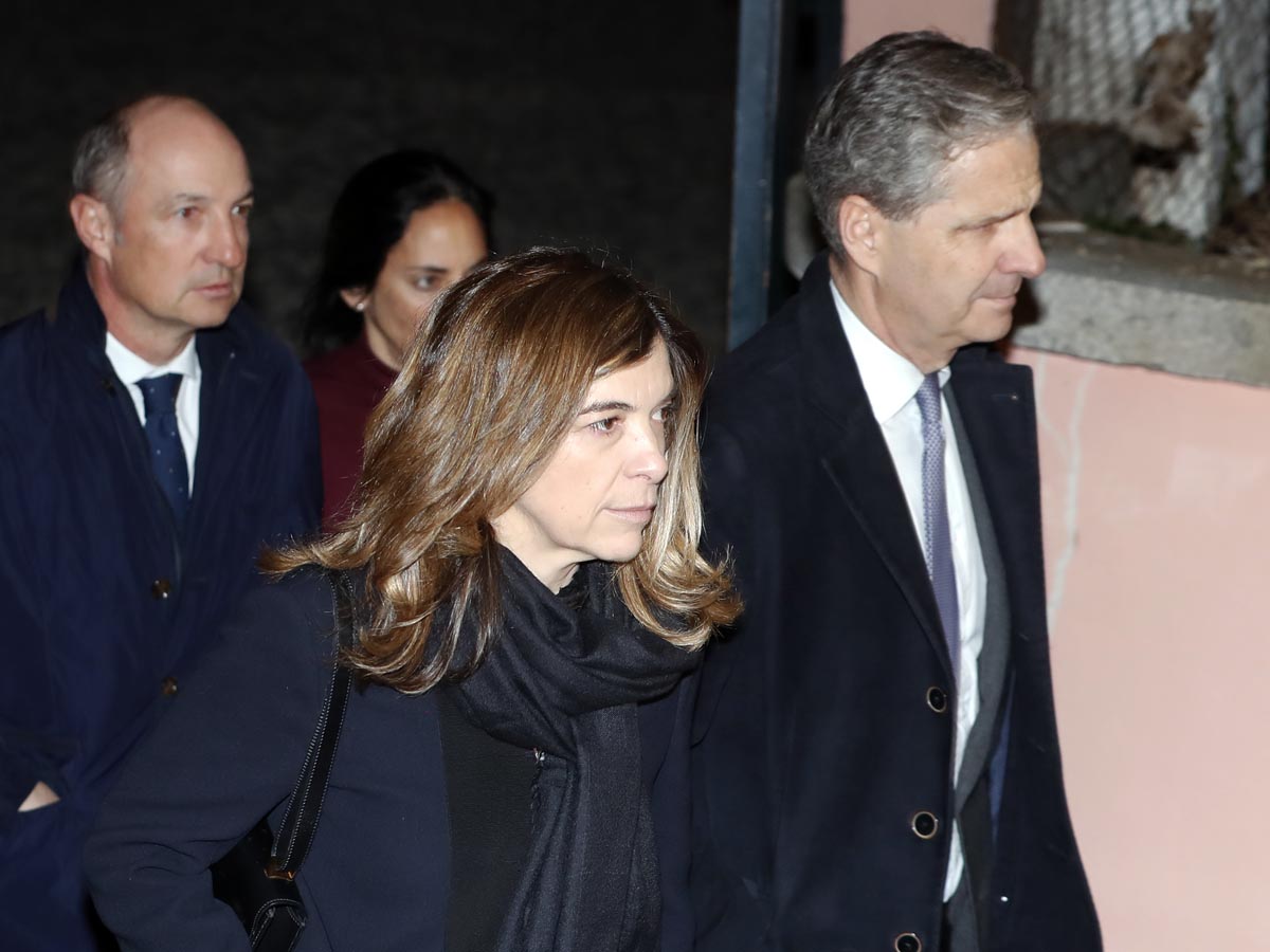 Jaime Carvajal y Xandra Falcó durante el funeral de la Infanta Doña Pilar el pasado mes de enero en Madrid / GTRES