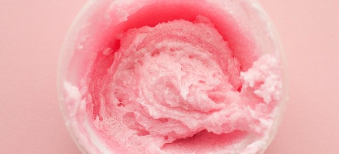 exfoliante corporal de azúcar rosa brillante