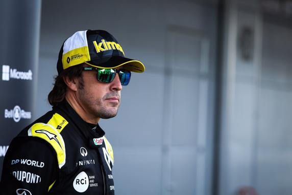 Fernando Alonso, en su primer test con Renault en Barcelona