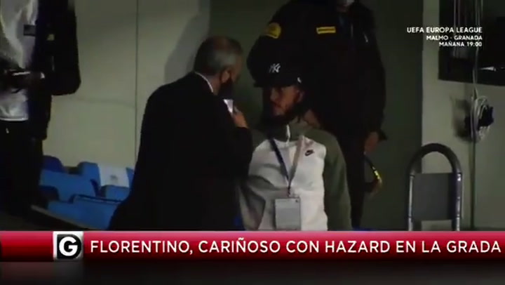 El gesto de ánimo de Florentino a Hazard tras conocer su nueva lesión