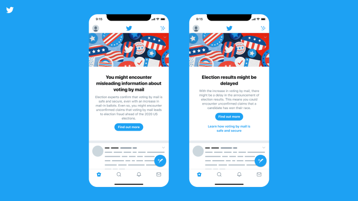 Twitter comienza a mostrar advertencias de desinformación electoral a todos los usuarios de EE. UU.