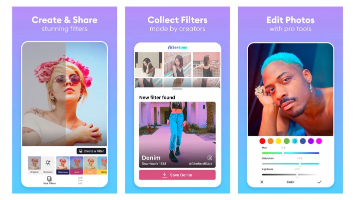 La nueva aplicación de Facetune Maker, Filtertune, permite que cualquiera cree y comparta filtros de fotos personalizados