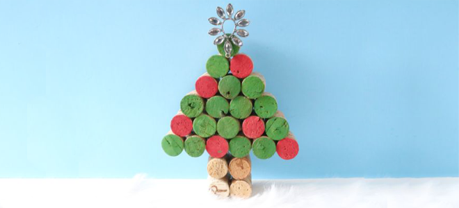 Decoración de árbol de Navidad de corcho de vino de bricolaje
