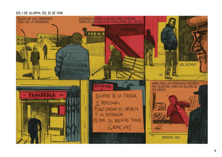 Primeras viñetas de 'Días de alarma', de Víctor Coyote, editado por Salamandra Graphic.