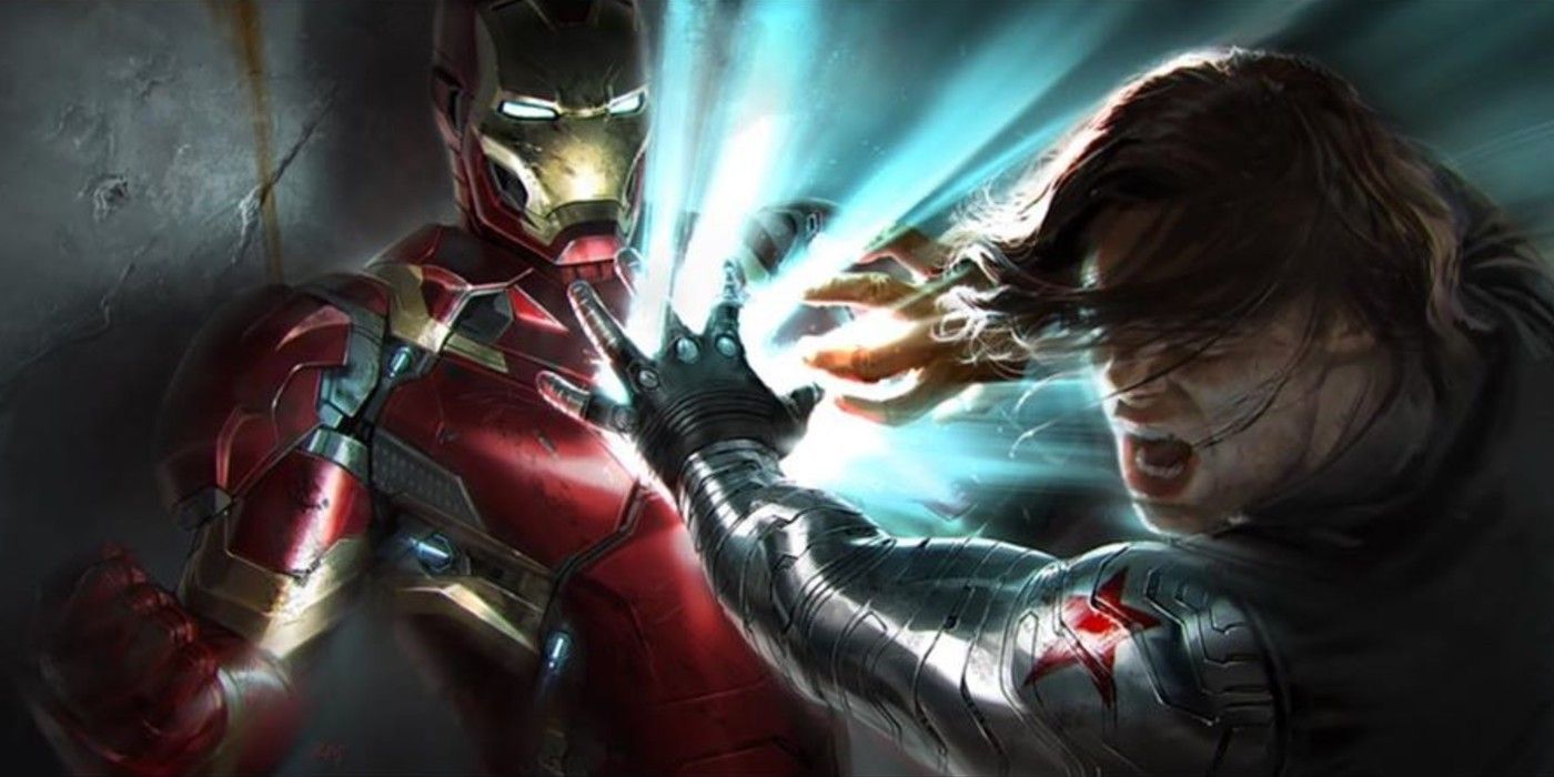 El arte conceptual de la Guerra Civil muestra a Bucky tratando de arrancar el reactor de arco de Iron Man