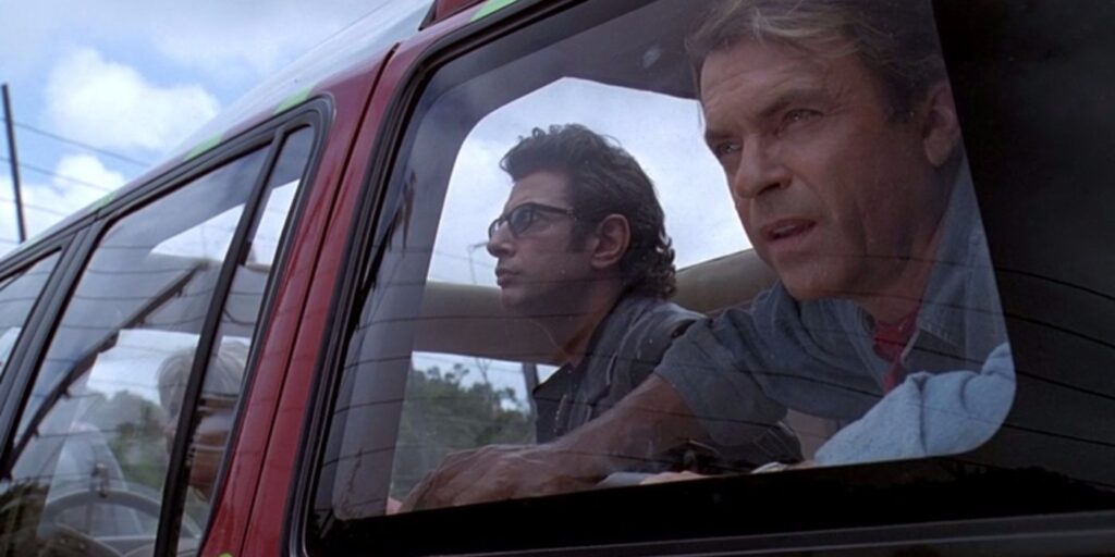 Jeff Goldblum recrea la escena de la teoría del caos de Jurassic Park con Sam Neill