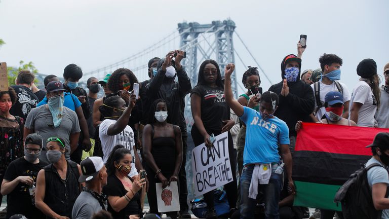 Una protesta del movimiento Black Lives Matter, en Brooklyn, Nueva York.