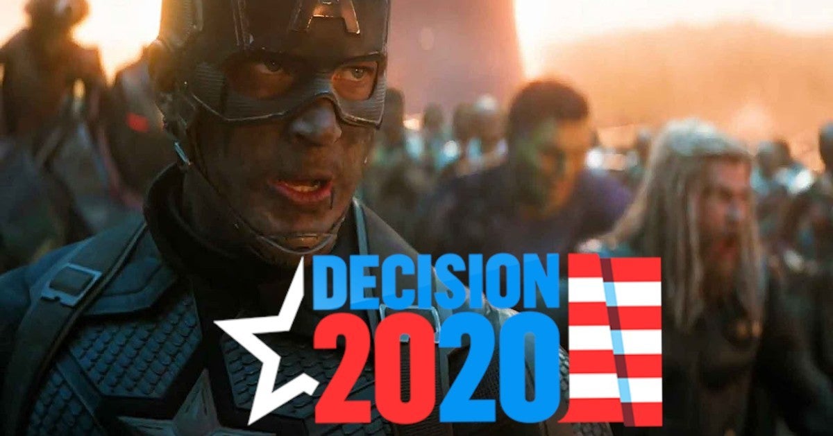 Votación electoral de Avengers Endgame 2020 Biden Trump Mashup