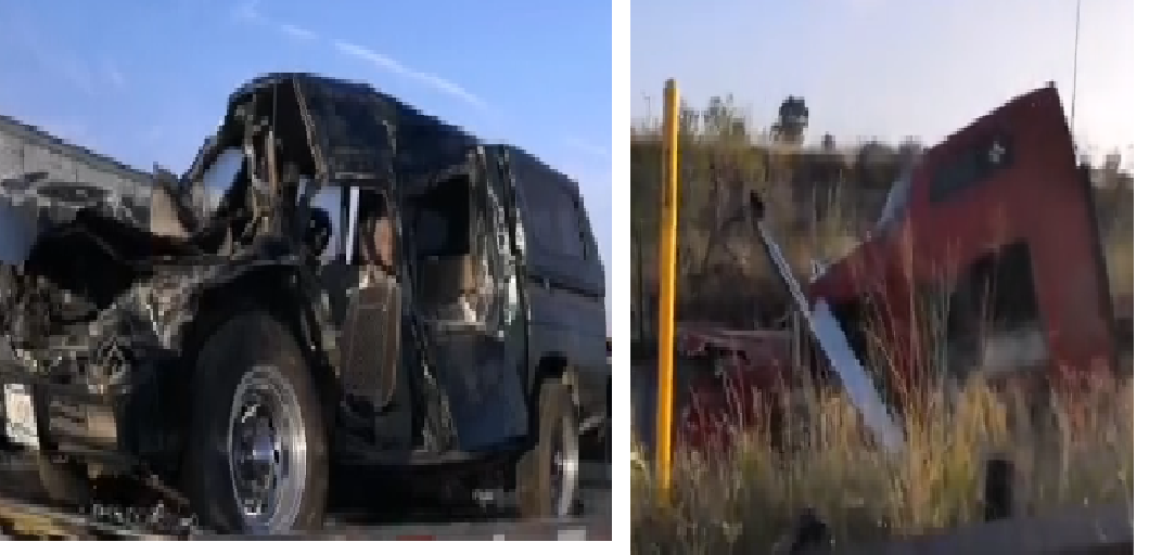 Trailer arrolla a camioneta sobre autopista México- Querétaro, chofer herido grave, se quedó sin frenos