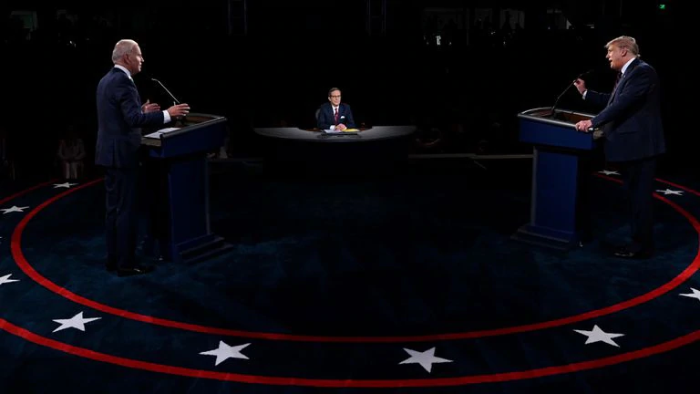 El primer debate entre Donald Trump y Joe Biden, en Cleveland, Ohio.