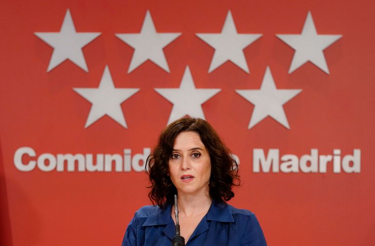 Isabel Díaz Ayuso durante la conferencia de prensa que ofreció ayer tras la anulación por parte del TSJM del cierre de Madrid.