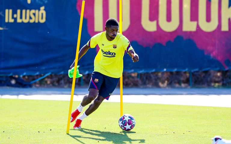 Dembélé, durante un entrenamiento en la Ciudad Deportiva del Barcelona.