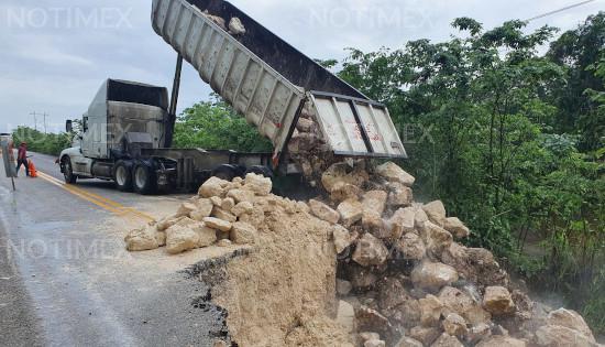 Comunicaciones y Transportes atiende daños en carreteras por tormentas