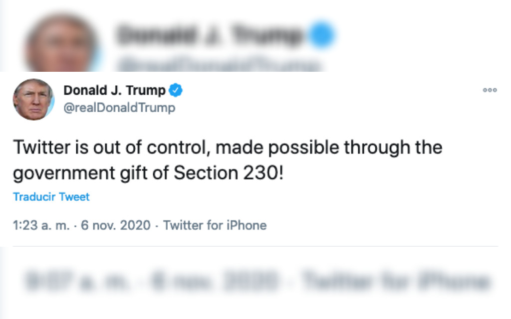 ‘Twitter está fuera de control’, asegura Trump y reitera supuesto robo de las elecciones