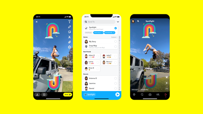 Snapchat lanza un feed similar a TikTok llamado Spotlight, iniciado por creadores que pagan
