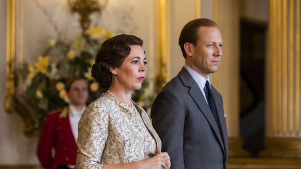 Olivia Colman y Tobias Menzies, como Isabel II y Felipe de Edimburgo en 'The Crown'.