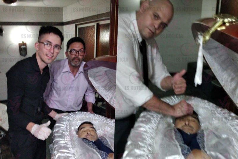Causa indignación selfie que se sacó funerario con cadáver de Maradona, lo amenazan de muerte