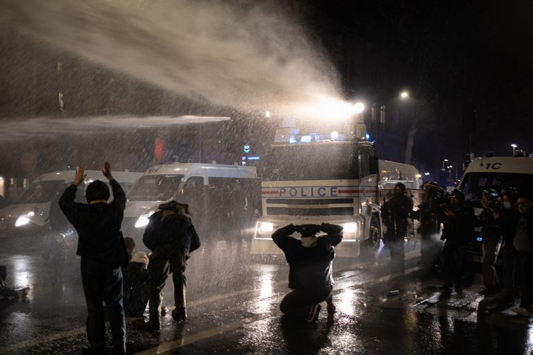 Protestas en París contra la nueva ley de seguridad.