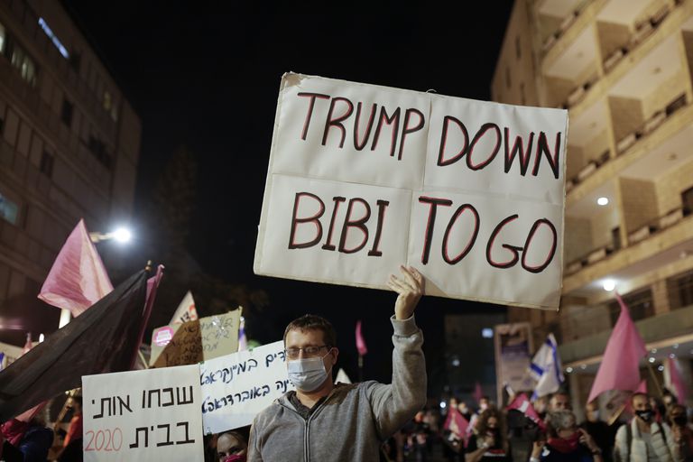 Manifestación contra el primer ministro israelí, el sábado en Jerusalén.