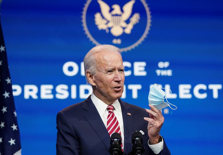 El presidente electo Joe Biden, durante una comparecencia este lunes en Wilmington, Delaware.