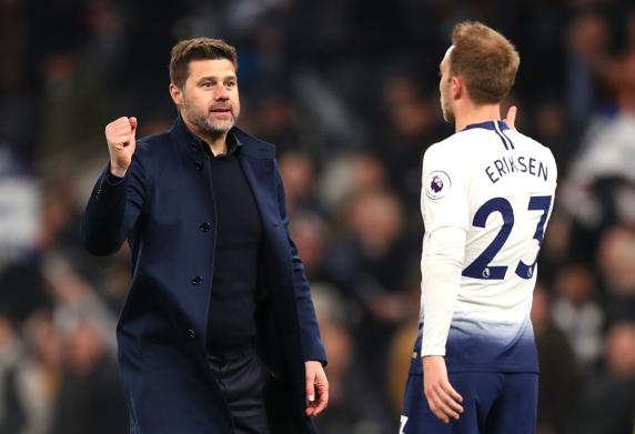 Pochettino y Eriksen, durante su etapa en el Tottenham Hotspur