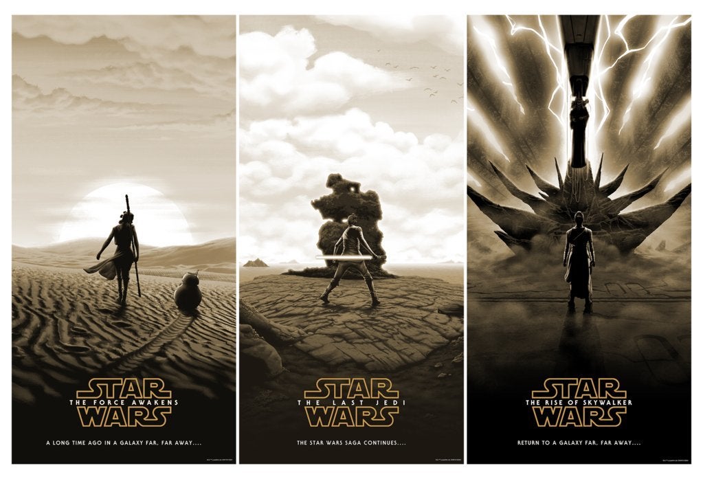 star wars secuela trilogía imprime carteles cuello de botella variante de la galería