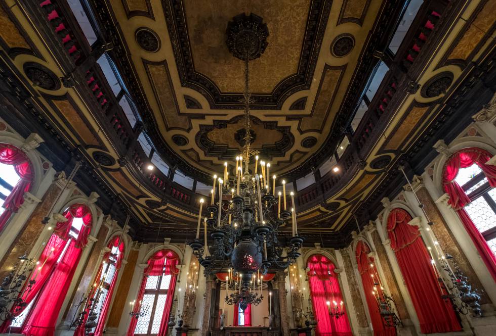 Interior de la sinagoga española de Venecia (Schola Spagniola).