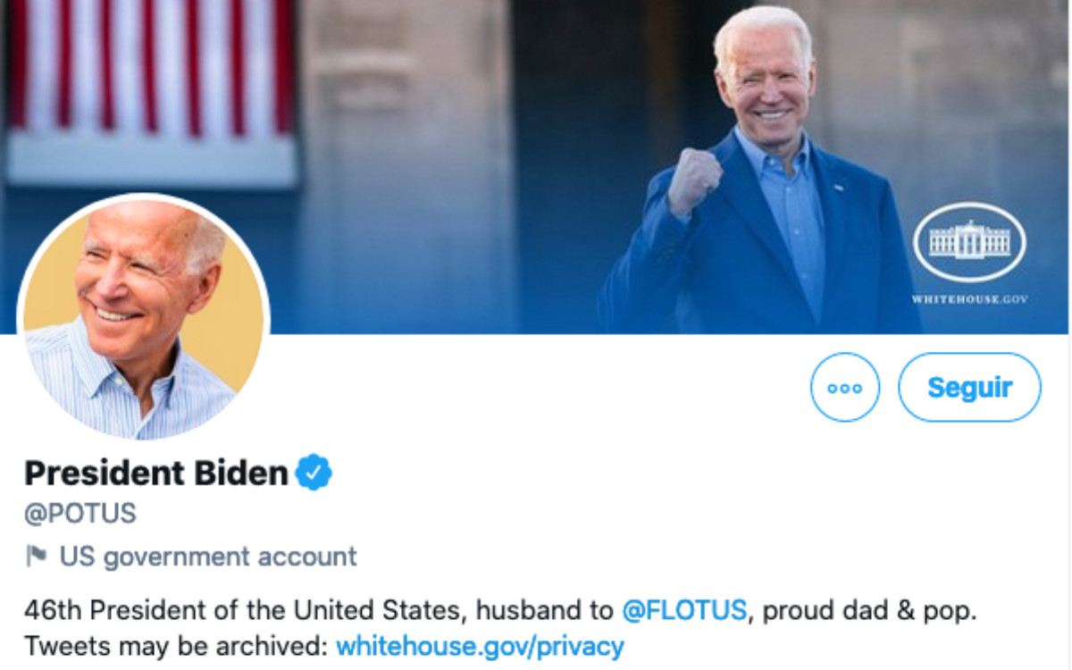 Joe Biden publica sus primeros tuits en @POTUS