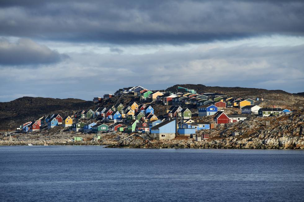 El pueblo de Aasiaat, en la bahía de Disko, al suroeste de Groenlandia.