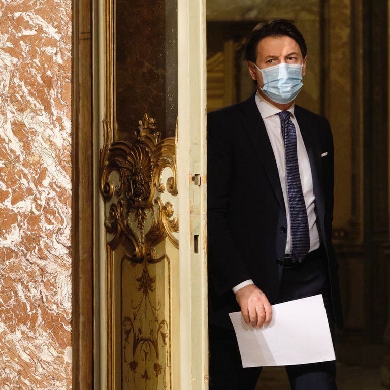El primer ministro italiano, Giuseppe Conte, en rueda de prensa en Roma el pasado 18 de diciembre.