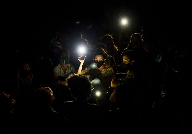 Manifestación de apoyo al Movimiento San Isidro en La Habana, el sábado.