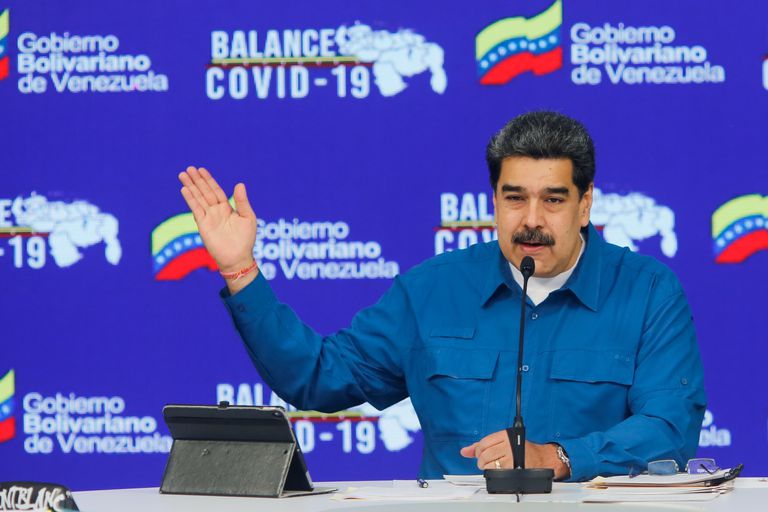 El presidente de Venezuela, Nicolás Maduro, presenta en Caracas el balance de trabajo frente a la covid-19, el 10 de enero pasado.