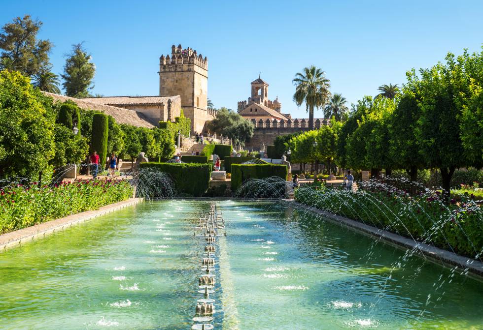 Los jardines del Alcázar de los Reyes Cristianos, en Córdoba.