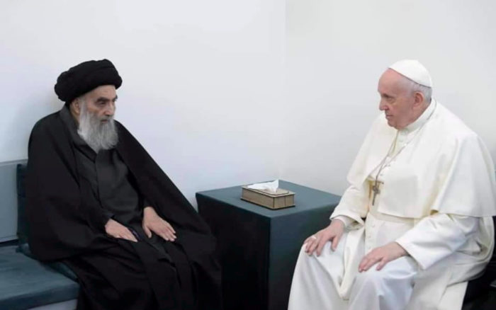 Reunión histórica: Papa Francisco se encuentra con principal clérigo chií de Irak | Fotos